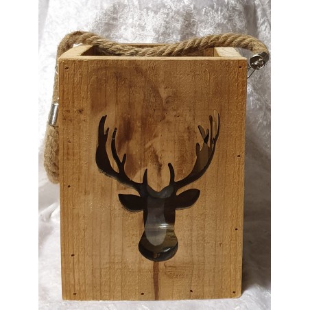 Holz Laterne Hirsch