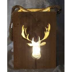 Holz Laterne Hirsch
