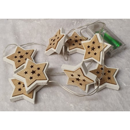 Holz Girlande Sterne Led