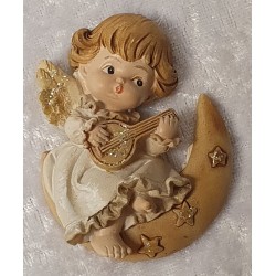 Engel mit Cello flach Polyresin
