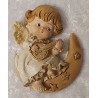 Engel mit Cello flach Polyresin
