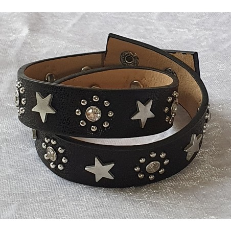 Wickelarmband Sterne schwarz