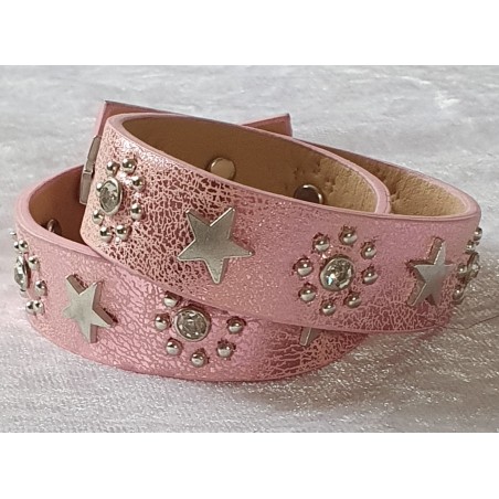 Wickelarmband Sterne rosa