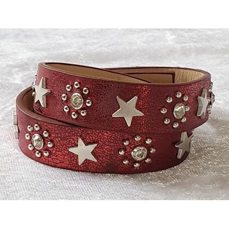 Wickelarmband Sterne bordeaux