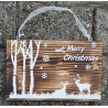 Schild Merry Christmas Wald/Hirsche