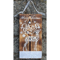 Schild Merry Christmas Hirsch
