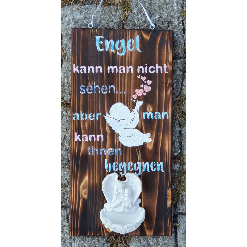 Schild Engel mit Weihwasser Brunnen