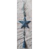 Metall Stern mit Glocke blau