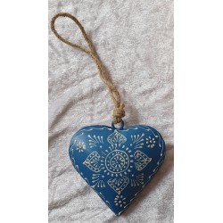 Metall Herz blau