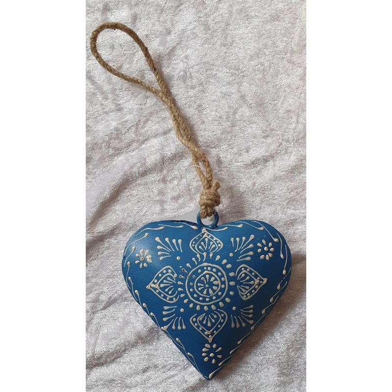 Metall Herz blau