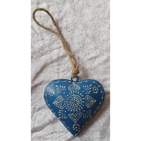 Metall Herz blau