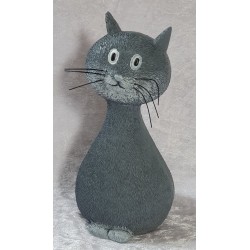 Katze grau Polyresin