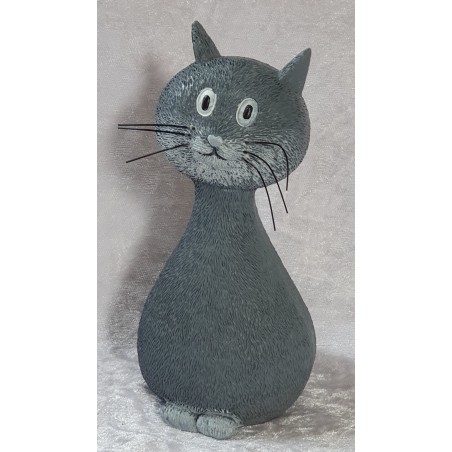 Katze grau Polyresin