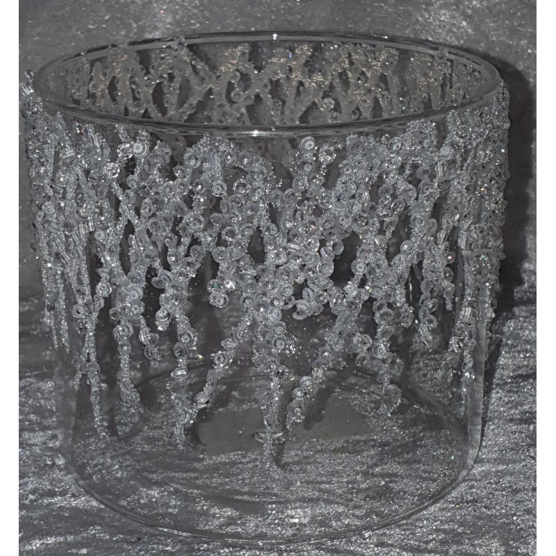 Windlicht Glas Eiszapfen