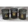 Glas mit Kerze Hirsch gold