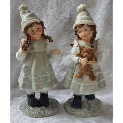 Mädchen mit Teddy Polyresin