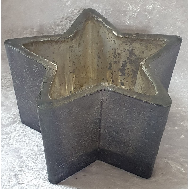Teelicht Stern Glas anthrazit