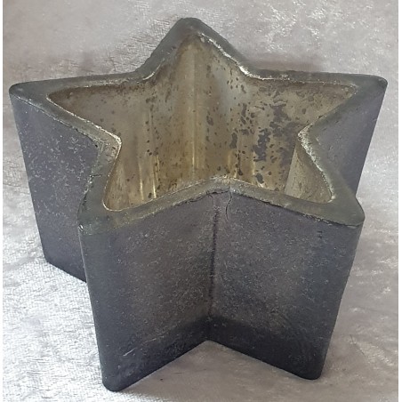Teelicht Stern Glas anthrazit