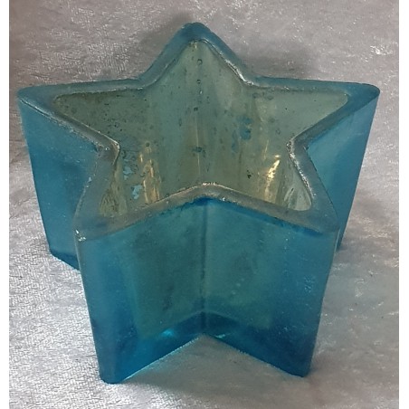 Teelicht Stern Glas türkis
