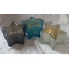 Teelicht Stern Glas türkis