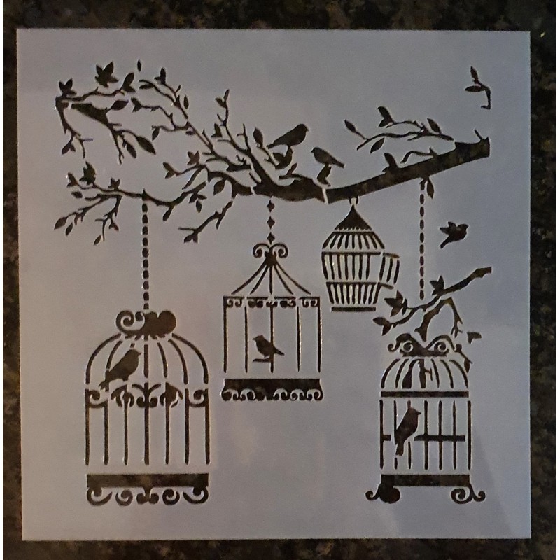 Schablone Vogelkäfig