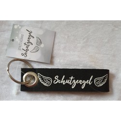 Schlüsselanhänger Schutzengel schwarz