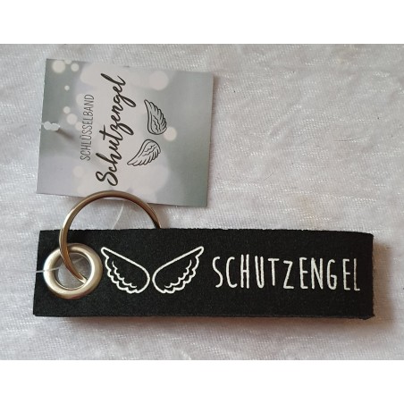 Schlüsselanhänger Schutzengel schwarz