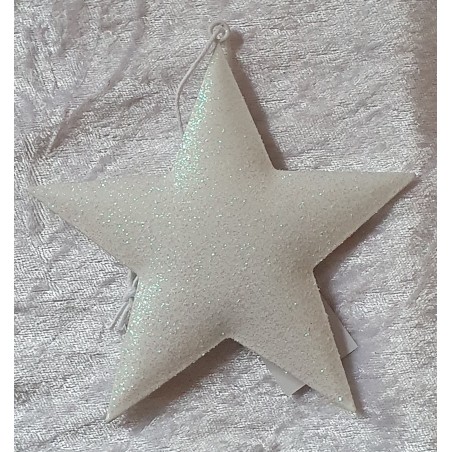 Metall Stern weiss glitzer