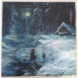 Servietten Weihnachtsmann am Angeln