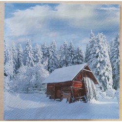 Servietten Foto Schneelandschaft