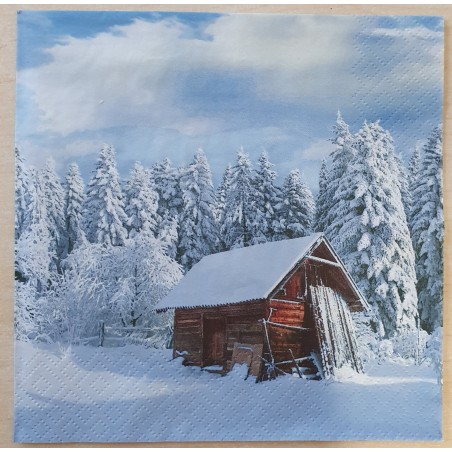 Servietten Foto Schneelandschaft