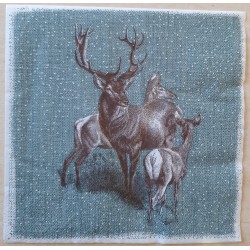Serviette Hirsch Familie