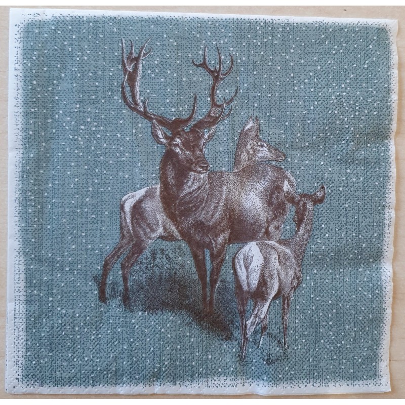 Serviette Hirsch Familie