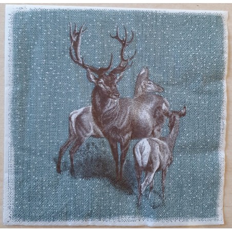 Serviette Hirsch Familie