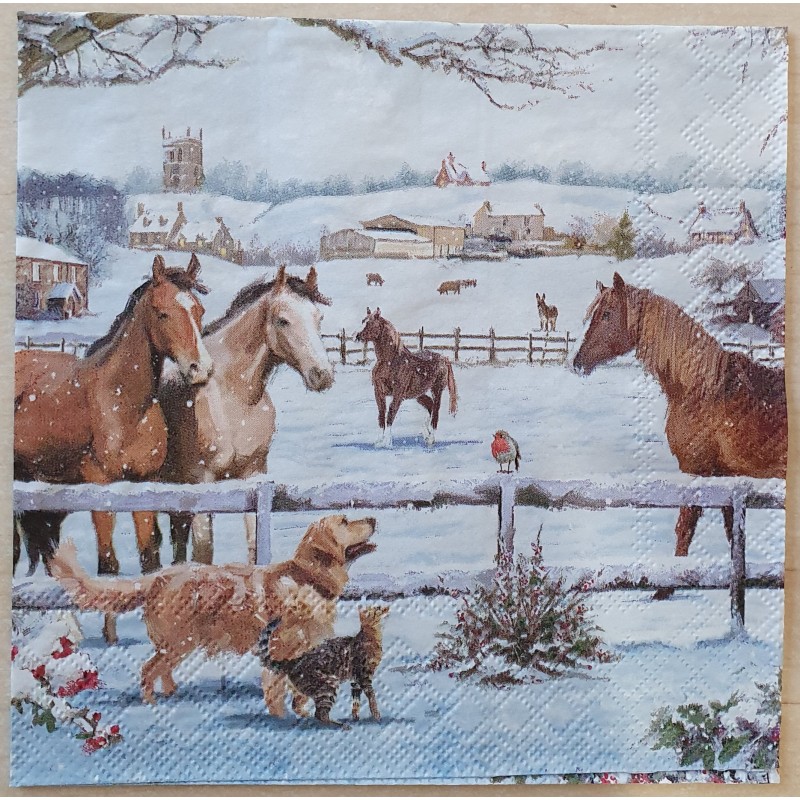 Serviette Pferde