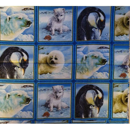 Stoff Baumwolle Polar Tiere