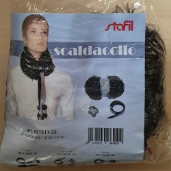 Schal Strickset grau/schwarz