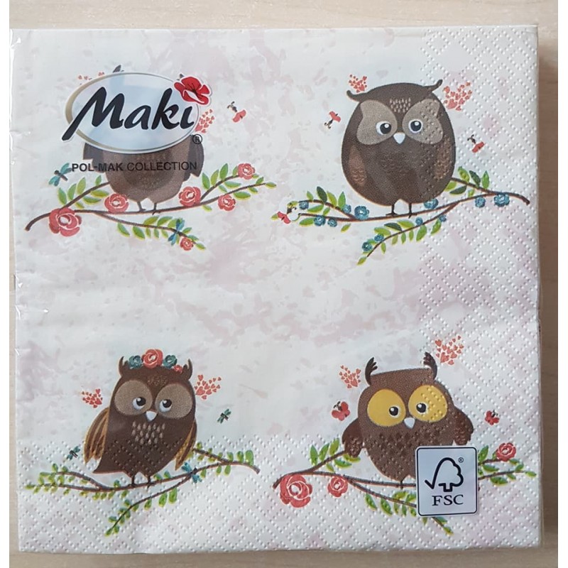 Serviette Eulen 1