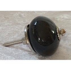 Möbelknopf Porzellan schwarz