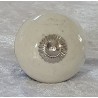 Möbelknopf Porzellan weiss/schwarz