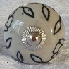 Möbelknopf Porzellan weiss/schwarz