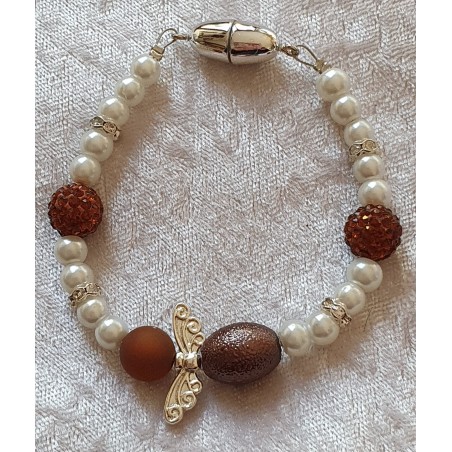 Armband Engel weiss/braun