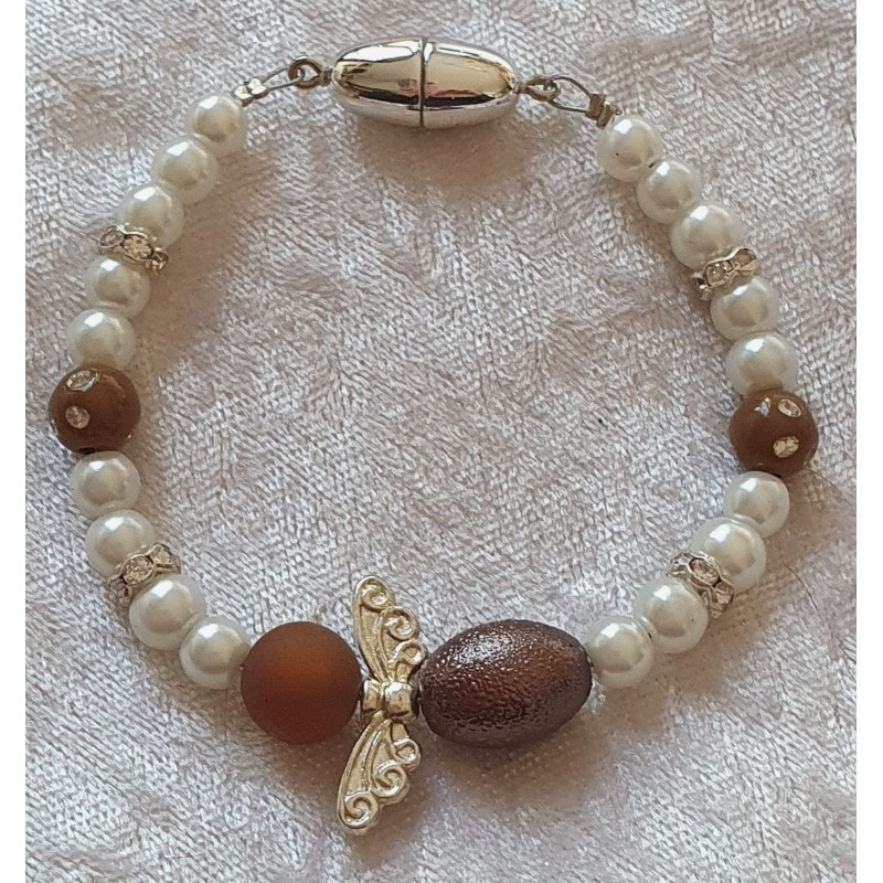 Armband Engel weiss/braun