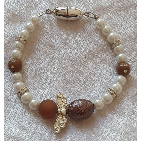Armband Engel weiss/braun