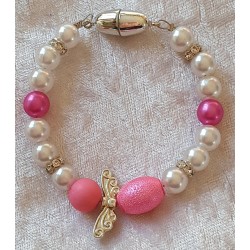 Armband Engel weiss/pink