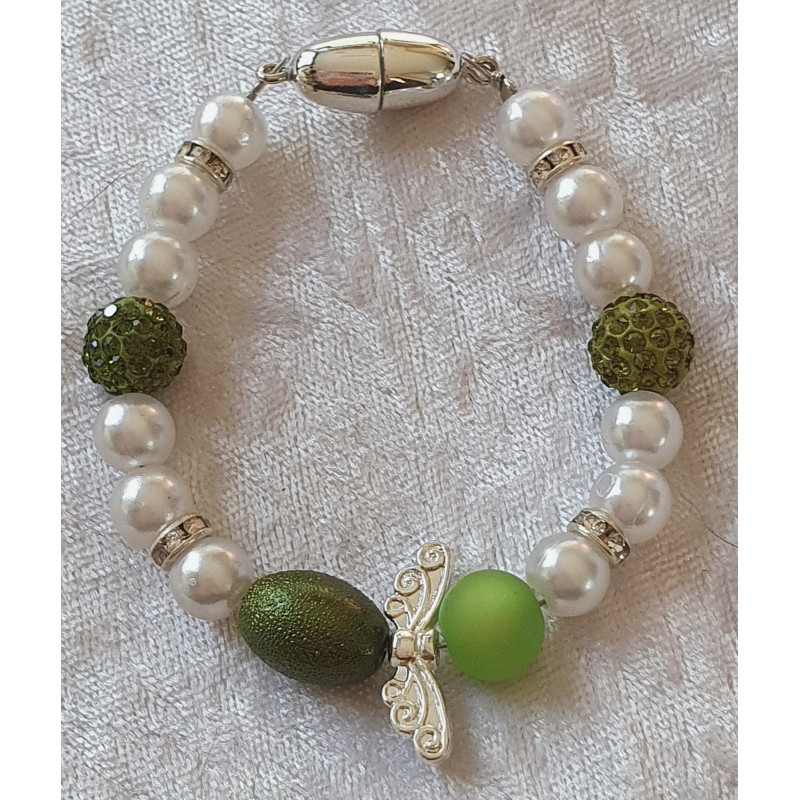 Armband Engel weiss/grün