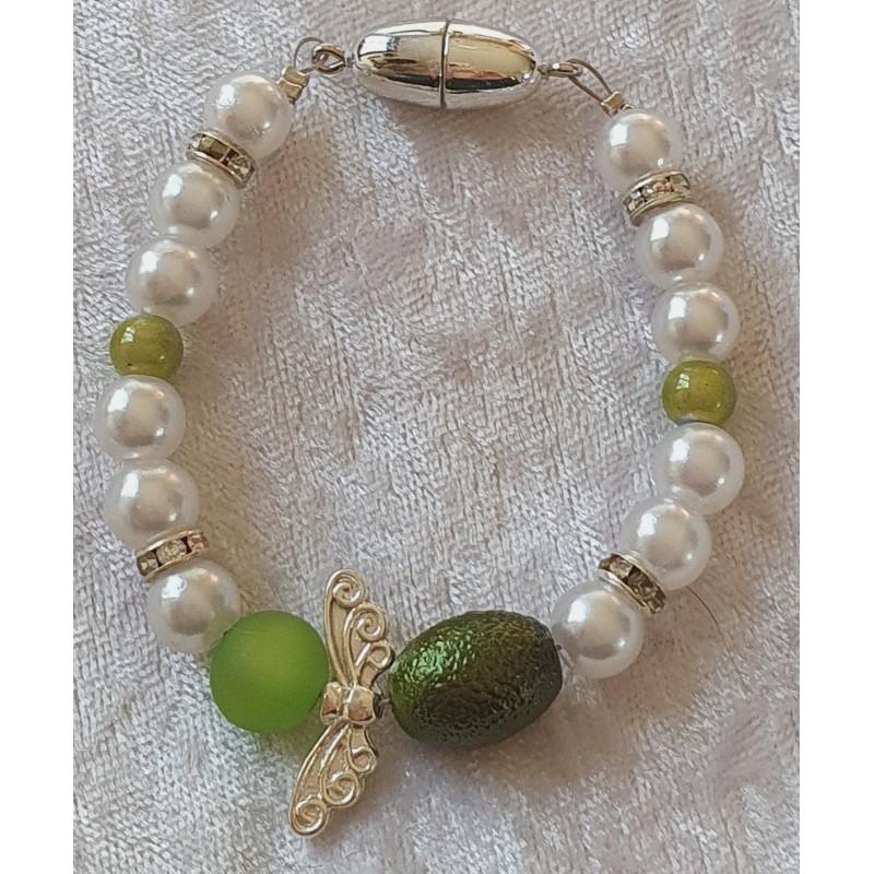 Armband Engel weiss/grün