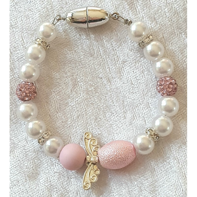 Armband Engel weiss/rosa