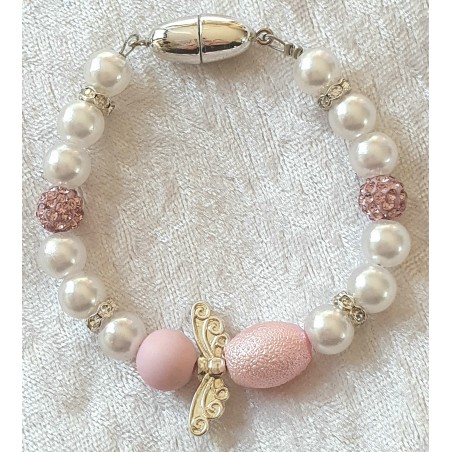 Armband Engel weiss/rosa