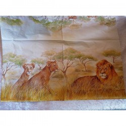 Serviette Löwenfamilie